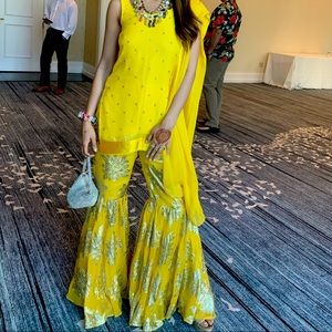 Indian traditional cloths - Yellow Sharara set